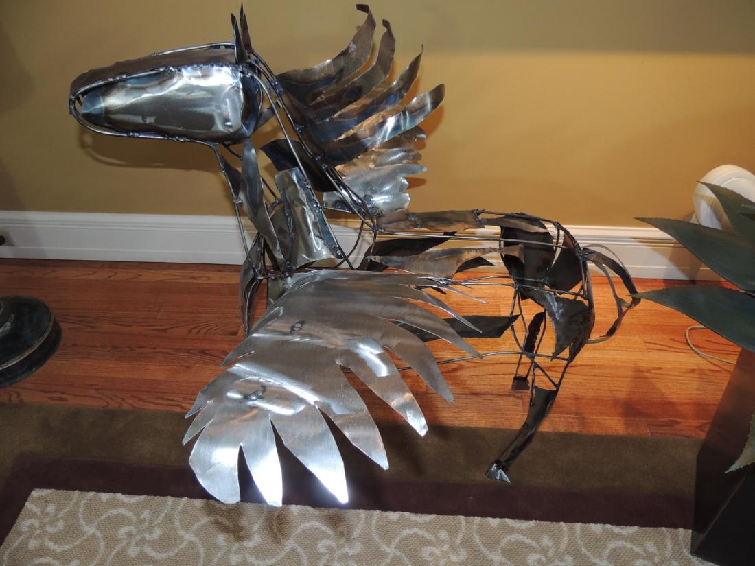 Metal Horse with wings sculpture $250 to $500 (1 of 6)