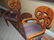 2 Decorative Back Wooden Chairs with Red, Gold & Green - 2