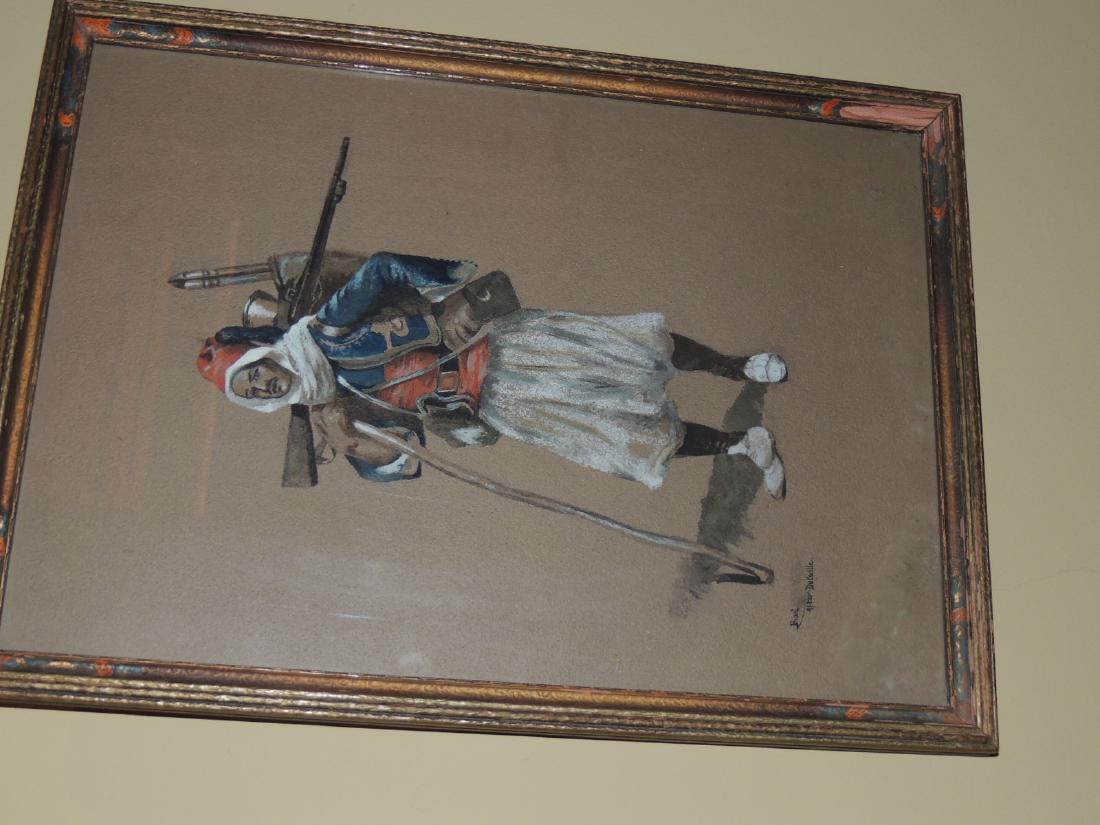 Gouache Print, "Moorish Soldier" 11"H x 9"W $75 to $150: Gouache Print, "Moorish Soldier" 11"H x 9"W $75 to $150