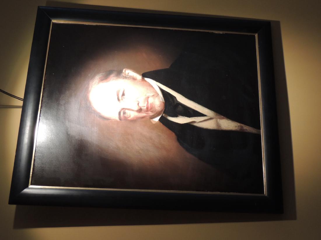 Oil Painting, "Portrait of Samuel Huntington" 1839,: Oil Painting, "Portrait of Samuel Huntington" 1839, 31"H x 26"W $250 to $500