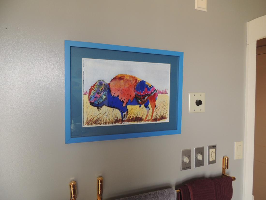 Watercolor Print, "Bison" by Barbara Keith.  Signed. (1 of 1)