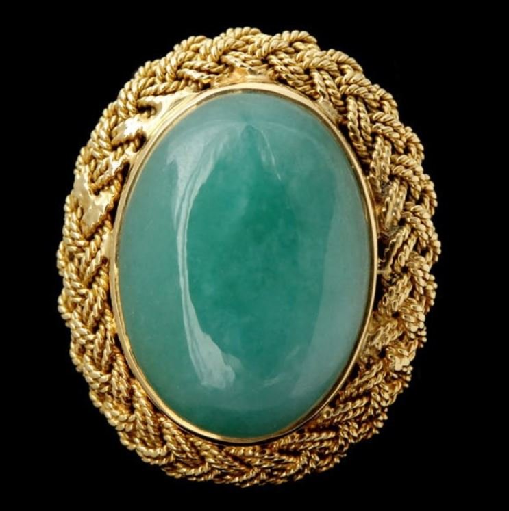 18K YELLOW GOLD & JADEITE RING (1 of 5)