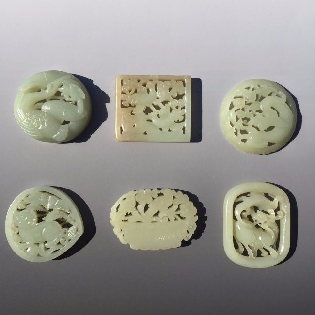 19TH QING DYNASTY HETIAN CARVED JADE PENDANTS (1 of 2)