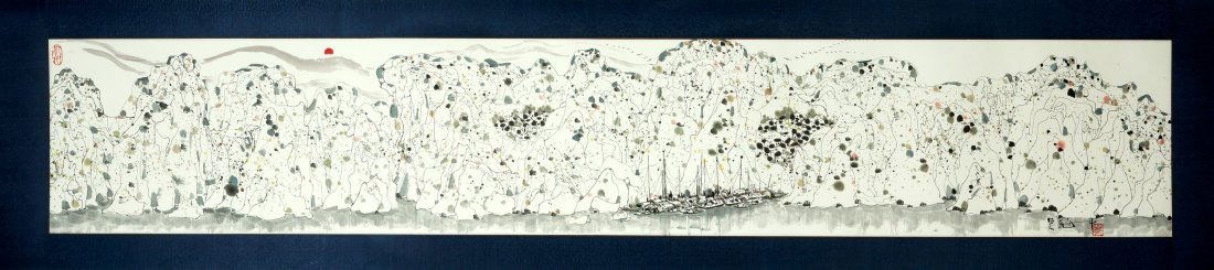 WU GUANZHONG, CHINESE LANDSCAPE SCROLL PAINTING (1 of 9)