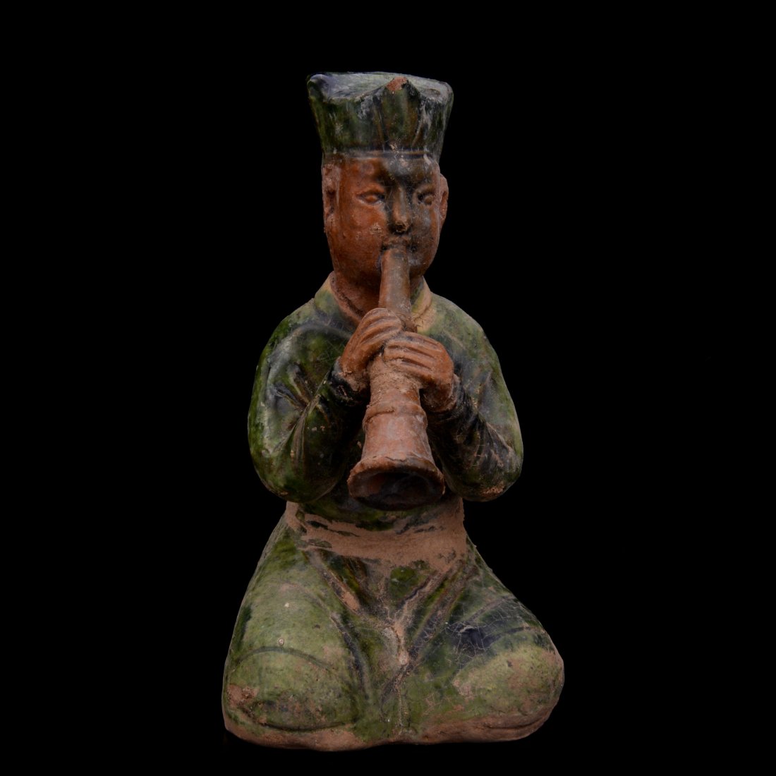 SONG DYNASTY, A TRI-COLOURED FIGURINE: 宋三彩俑 包漿自然 詳情見圖 （來自加州一位已故收藏家į