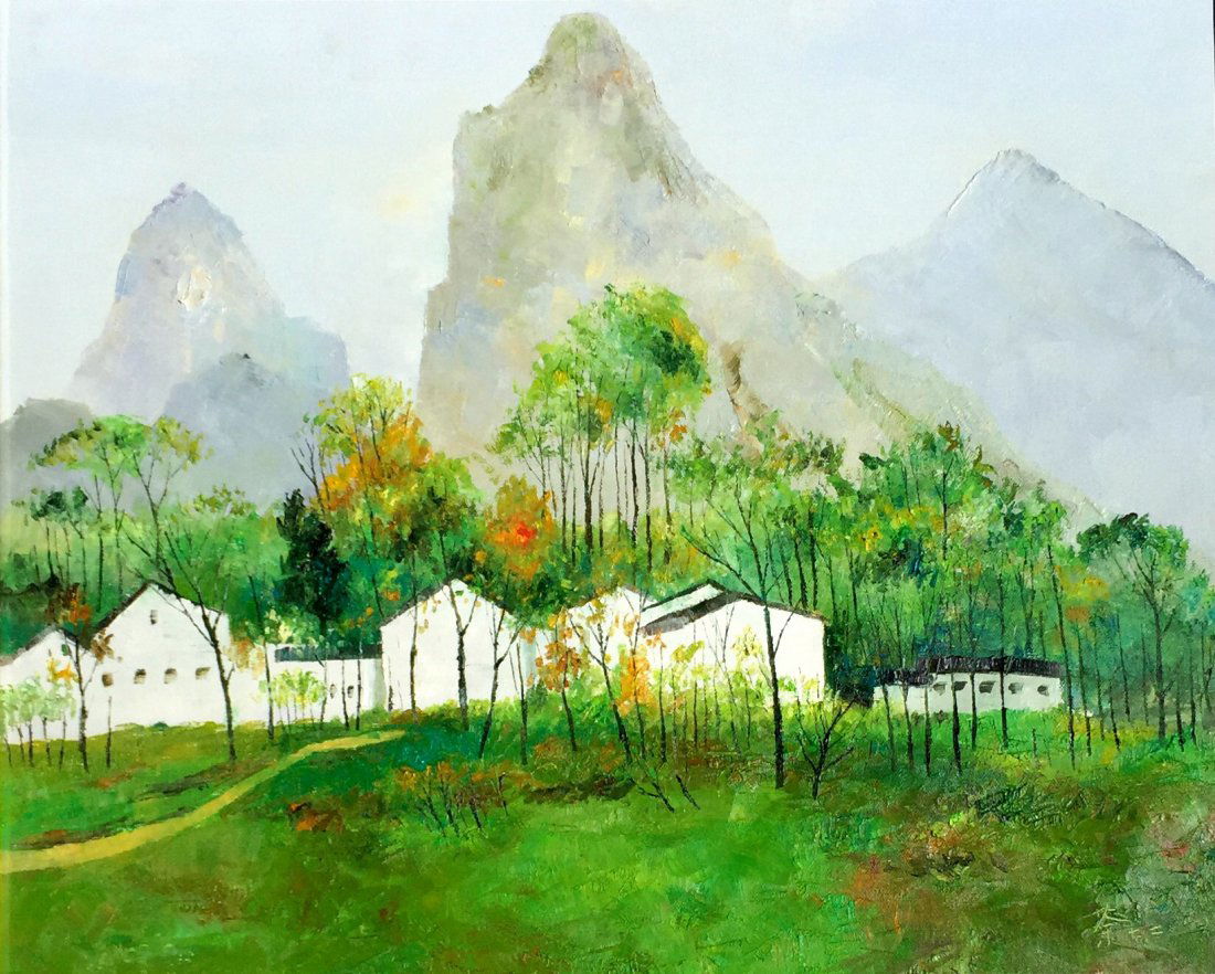 WU GUANZHONG, A CHINESE OIL PAINTING (1 of 6)