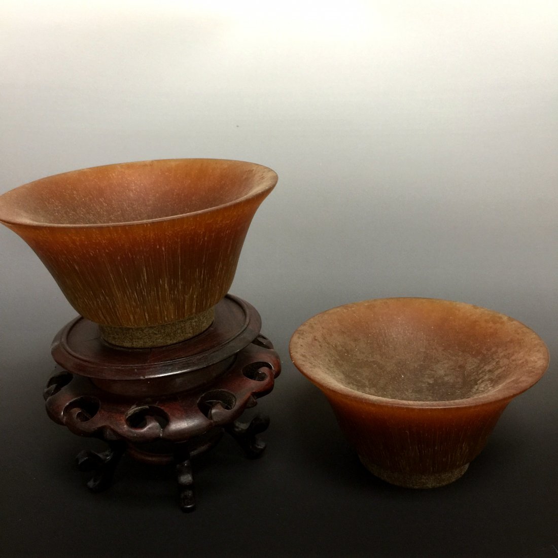 TWO FINE CHINESE HORN CUP (1 of 3)