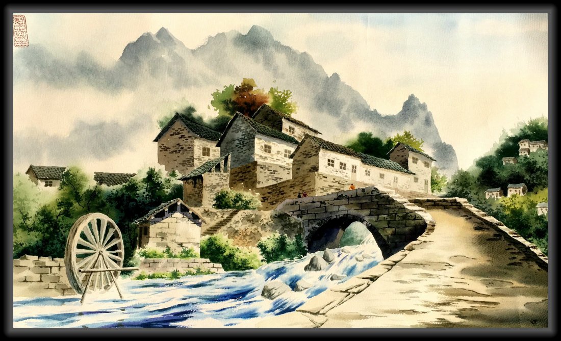 WU GUANZHONG, A CHINESE INK AND COLOR PAINTING: 吳冠中 中國水墨畫 《江南風光》 A Chinese ink and color painting attributed to Wu Guanzhong; without framed; Jiangnan
