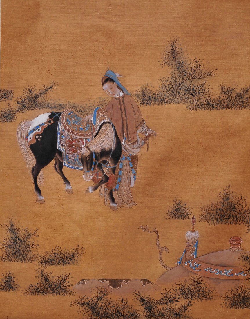 ANONYMOUS, A CHINESE INK AND COLOR SCROLL PAINTING