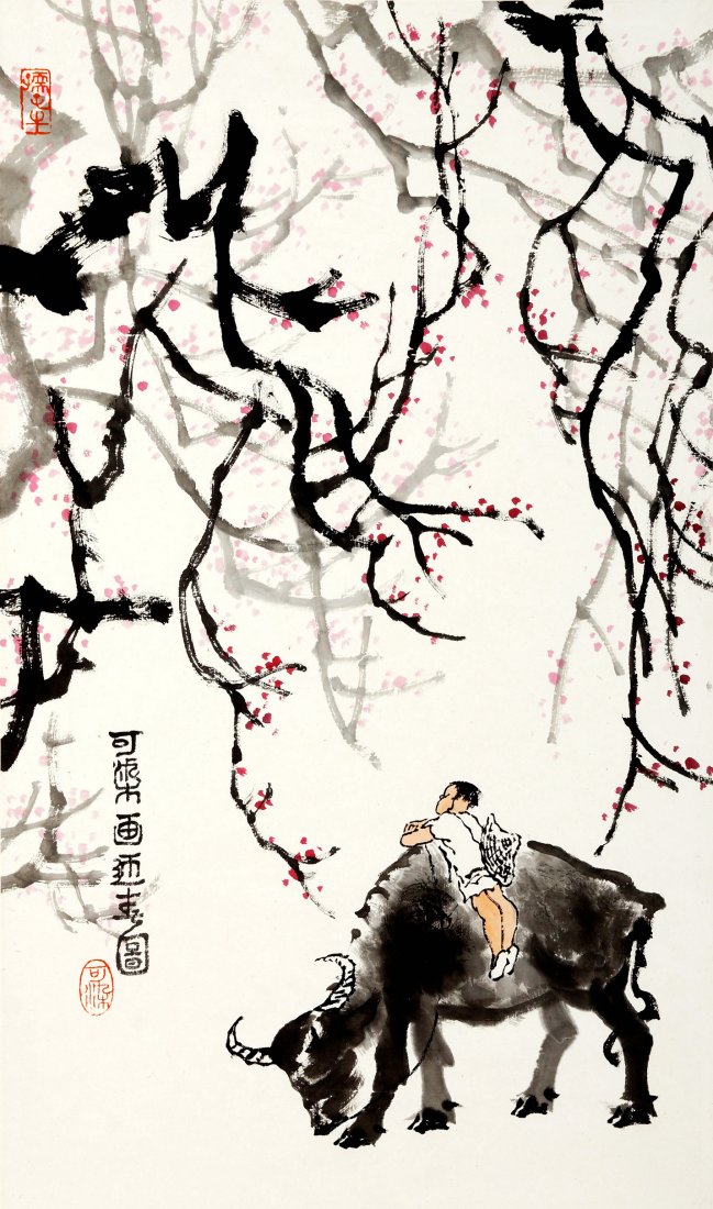 LI KERAN, A CHINESE INK AND COLOR SCROLL PAINTING (1 of 4)