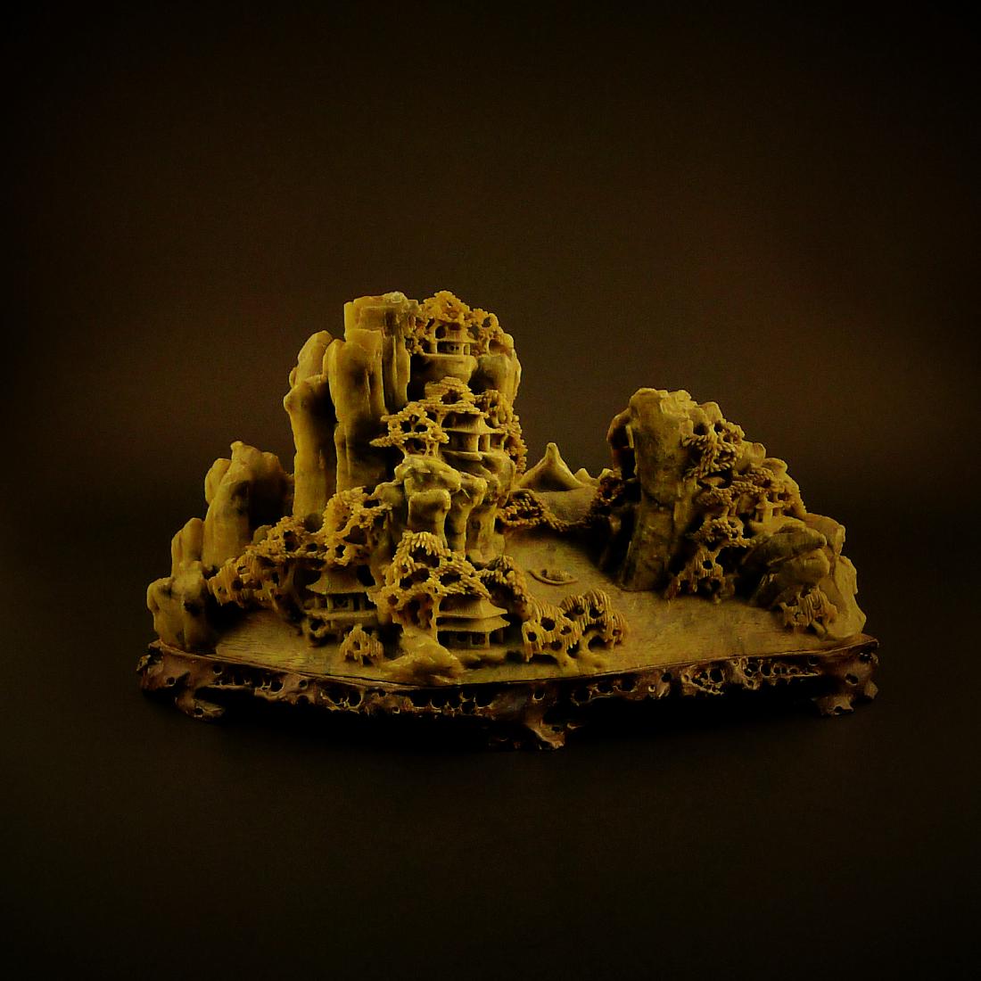 An Estate Chinese Mountain-view Fortune Table Display (1 of 3)