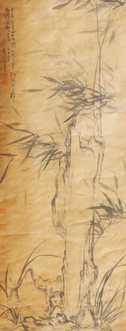 Attributed to Gao fenghan (Chinese Scroll Painting): Attributed to Gao fenghan (Chinese Scroll Painting): Dimension painting; 50 x 18.5".