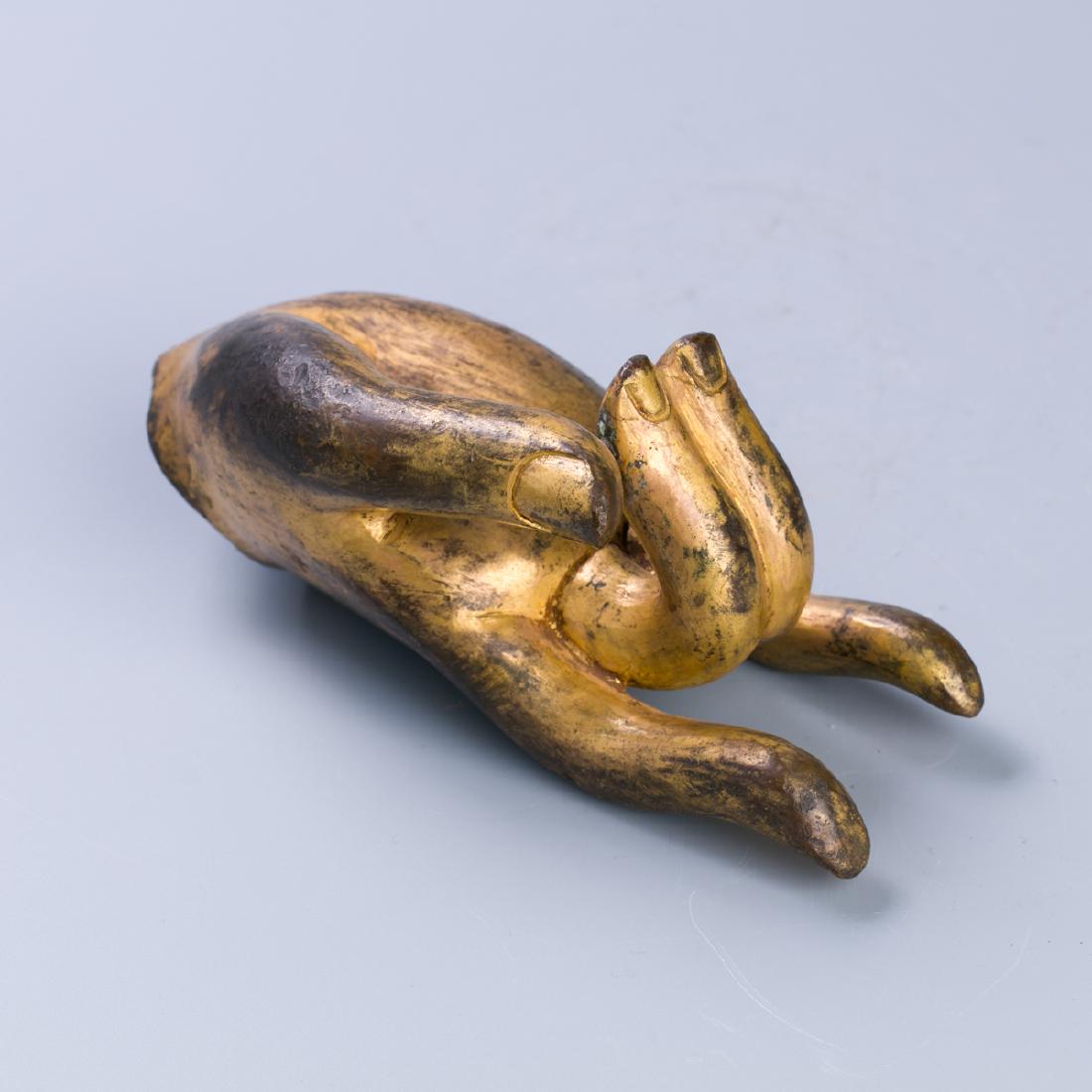 A Chinese Gilt Bronze Buddha hand (1 of 5)