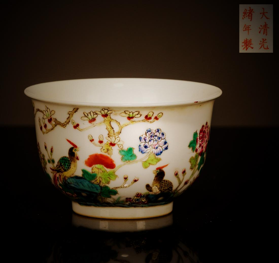 A Chinese Famille Rose Bowl: A Chinese Famille Rose Bowl Dimension: d-3.63"; h-2.3"