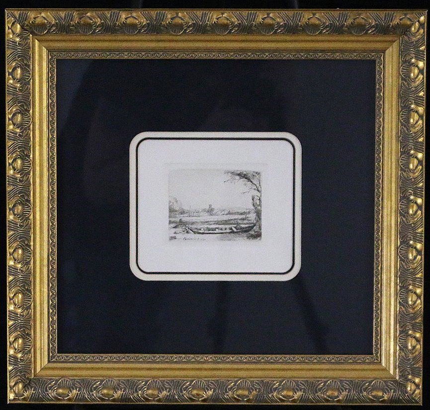 Canal With Large Boat by A. Durand Apres (1 of 4)