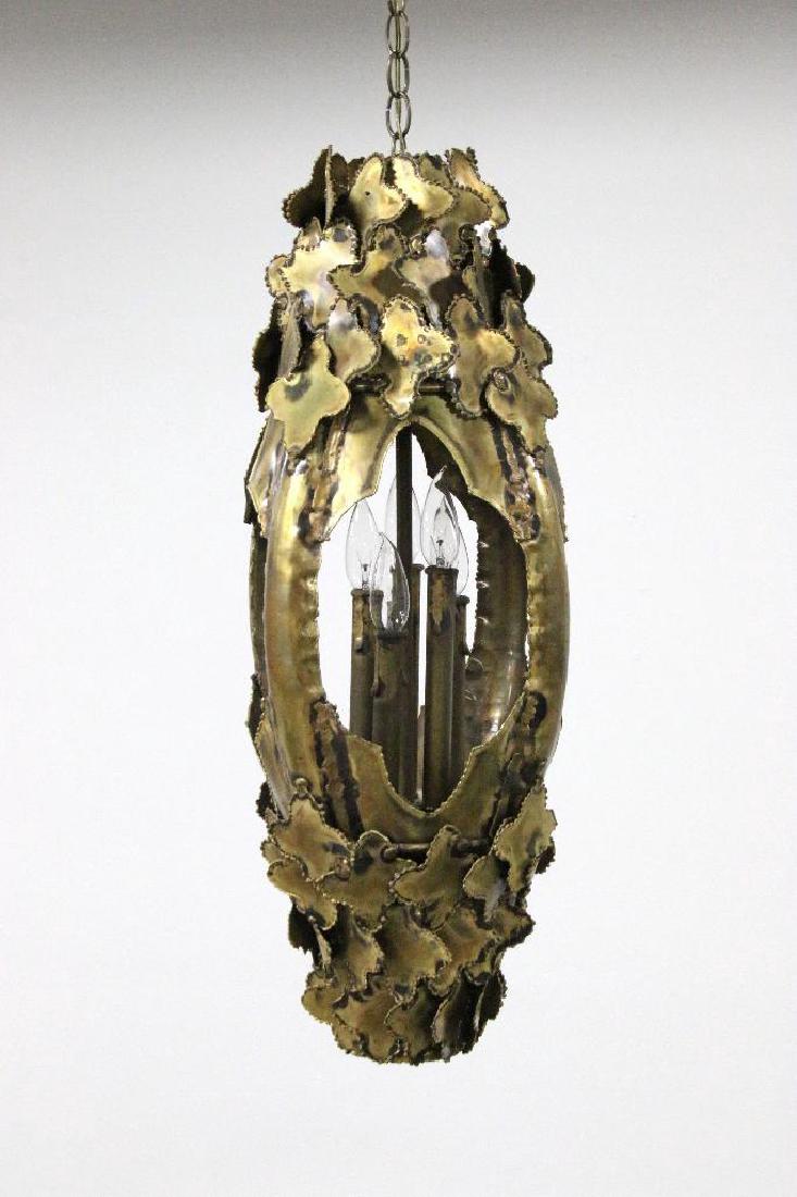 Brutalist Hanging Lamp, Attributed to Tom Greene (1 of 1)