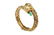 18K Yellow Lions Head Bangle with Emerald and Diamonds