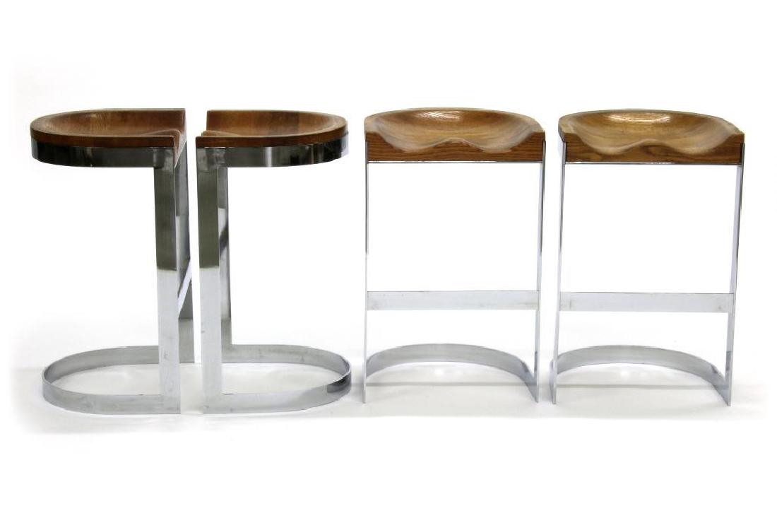 Warren Bacon Oak and Chrome Saddle Barstools (1 of 2)