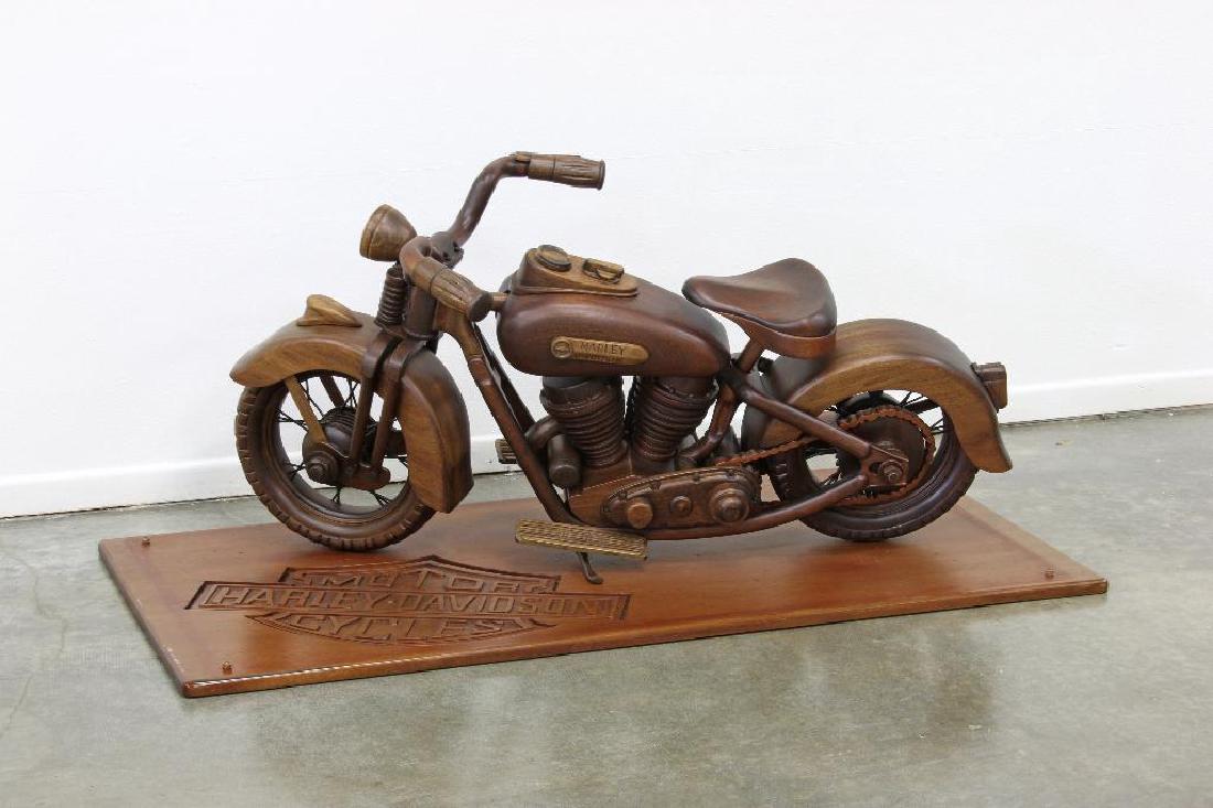 1948 EL Panhead Harley Davidson Model Wood Carving (1 of 4)