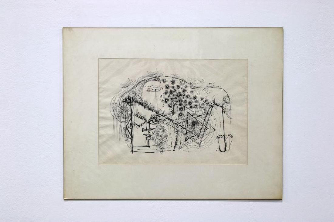 Laxman Pai (b. 1926) India Ink Drawing on Paper, 1966 (1 of 2)