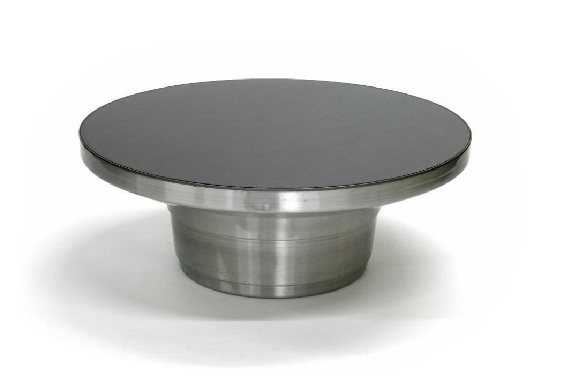 Contemporary Mirrored Top Round Cocktail Table (1 of 1)