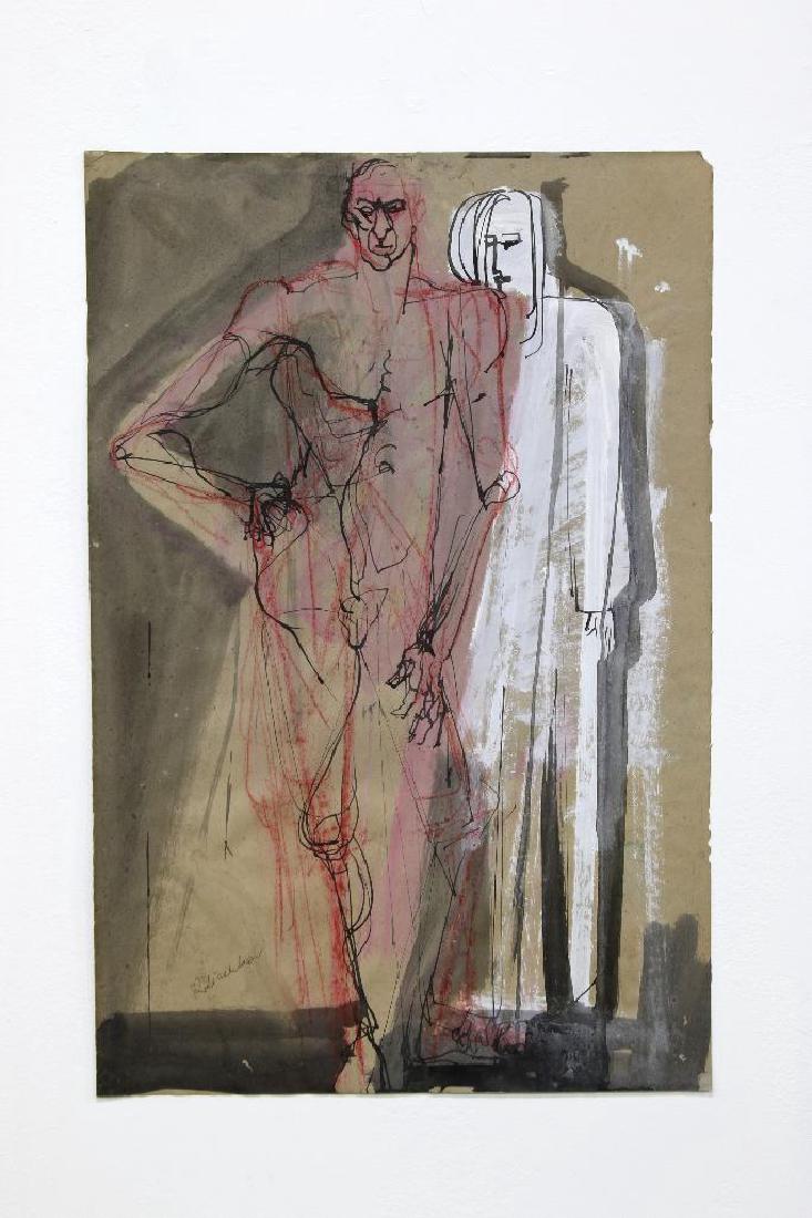 Peter Liashkov (b. 1939) Mixed Media on Paper, Figures (1 of 2)