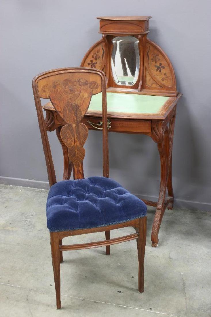 Art Nouveau Marquetry Desk and Louis Majorelle Chair (1 of 10)