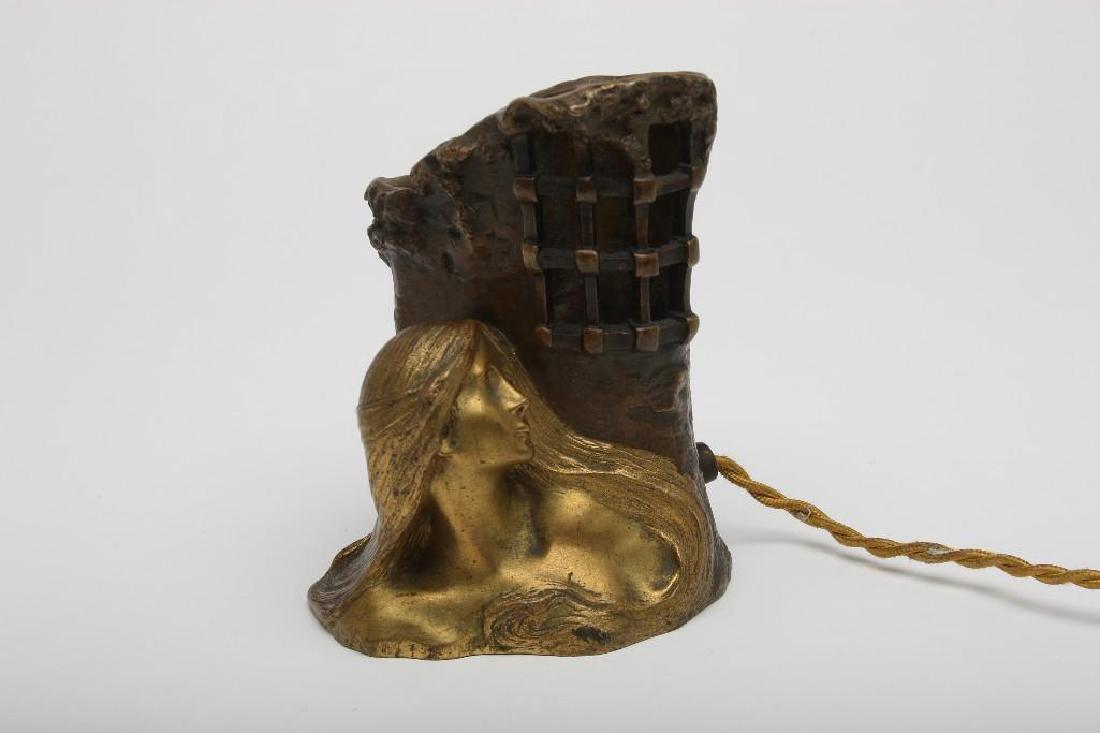 Georges Flamand Art Nouveau Figural Bronze Lamp (1 of 7)