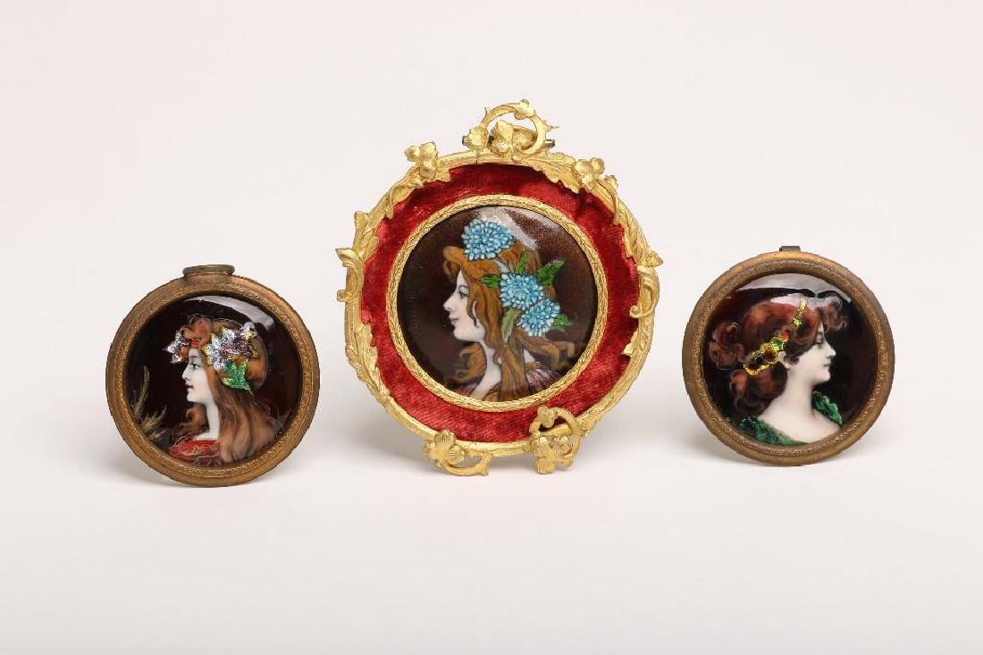 Art Nouveau Limoges Enamel Miniature Portrait H Doublet (1 of 10)