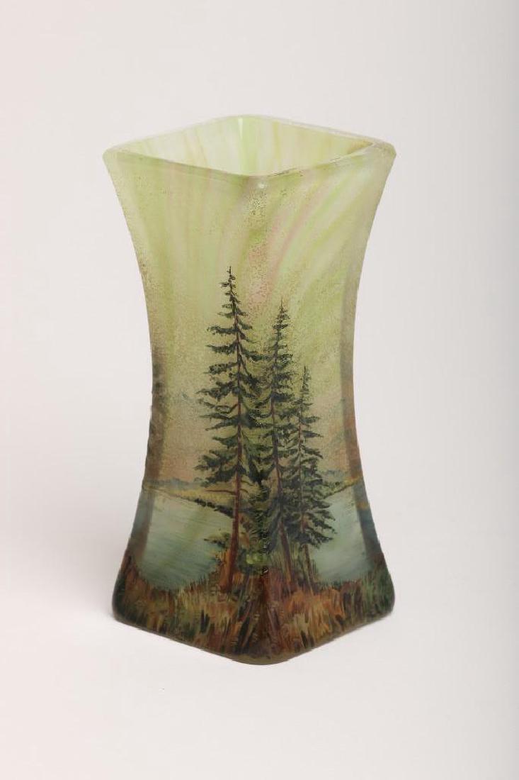 Lamartine French Cameo Enameled Glass Vase Woodland (1 of 8)