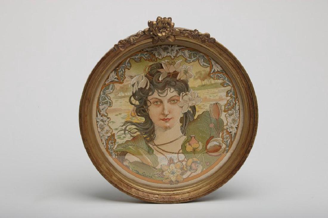 Group of Art Nouveau Framed Lithographs, Gaston Gerard (1 of 10)