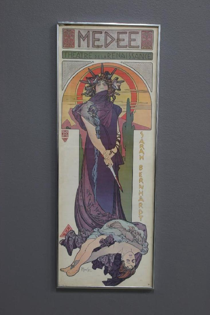 Vintage Alphonse Mucha Medee Sarah Bernhardt Poster (1 of 3)