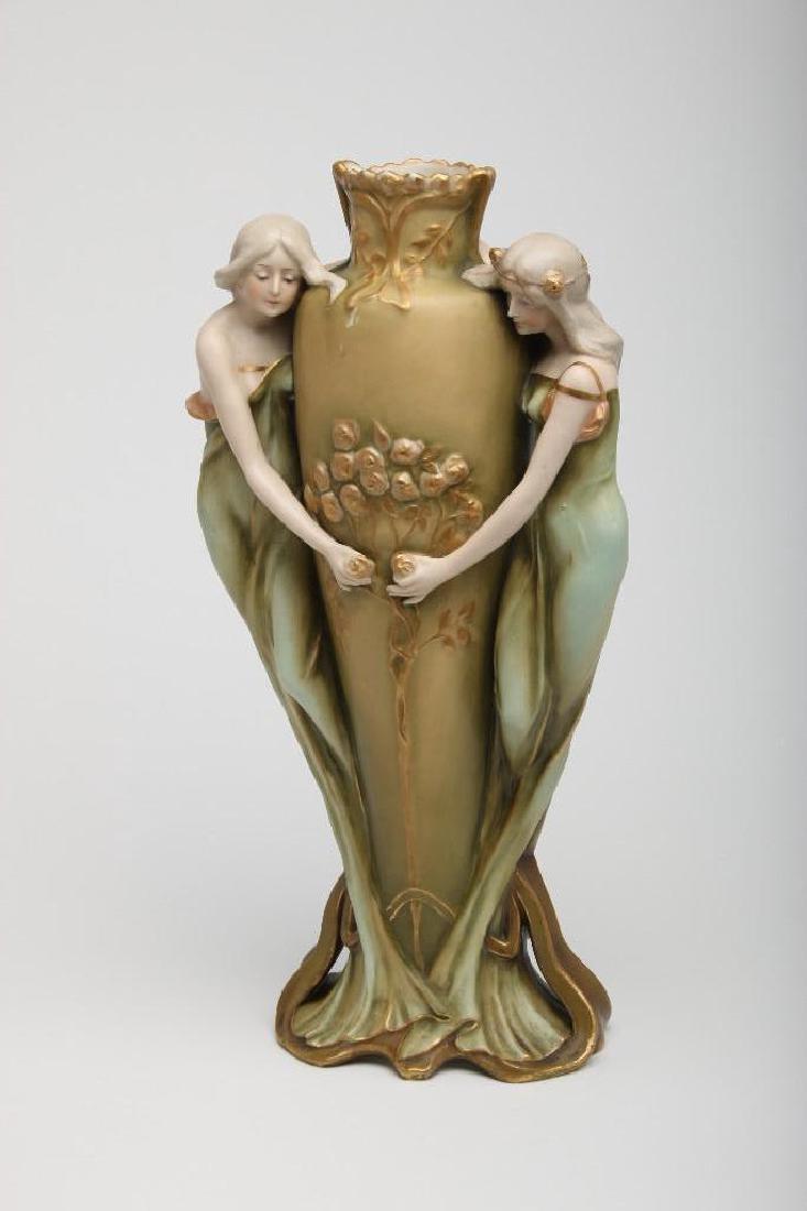 Ernst Wahliss Amphora Art Nouveau Figural Vase Maidens (1 of 10)