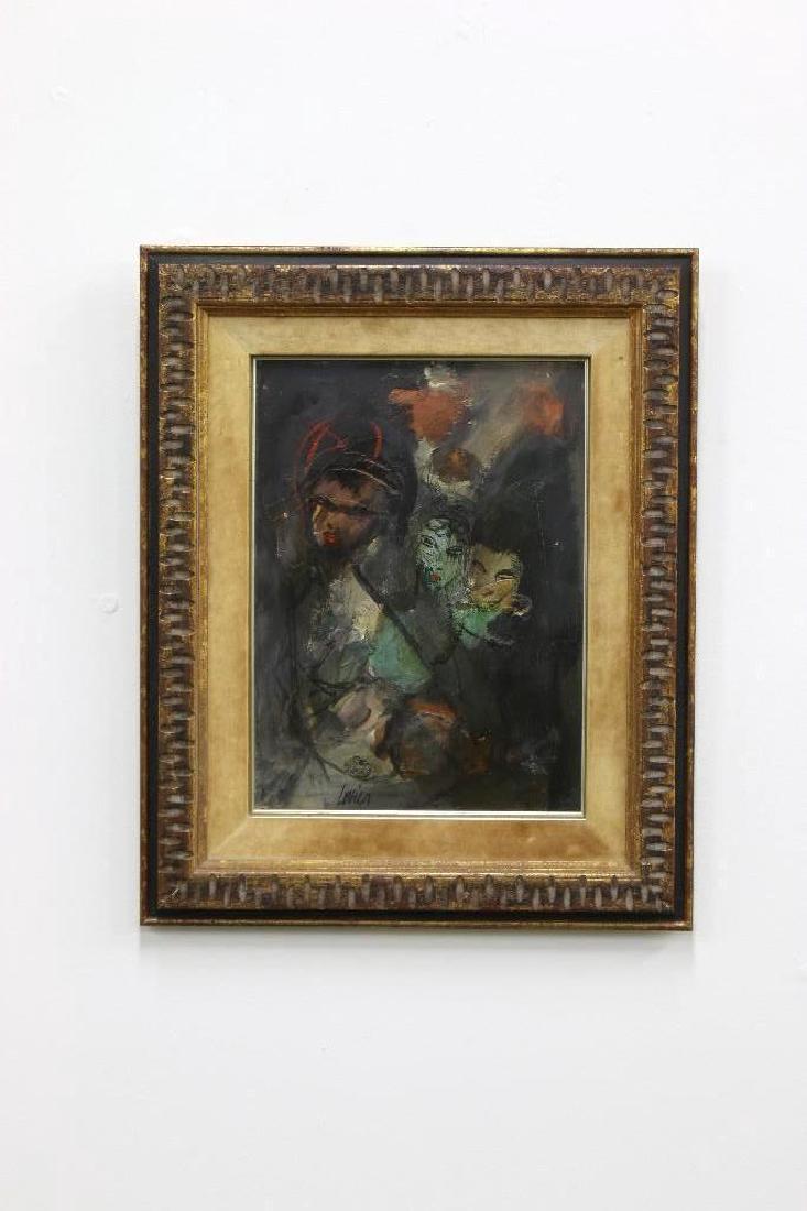 Charles Levier Mixed Media Painting Three Figures (1 of 5)