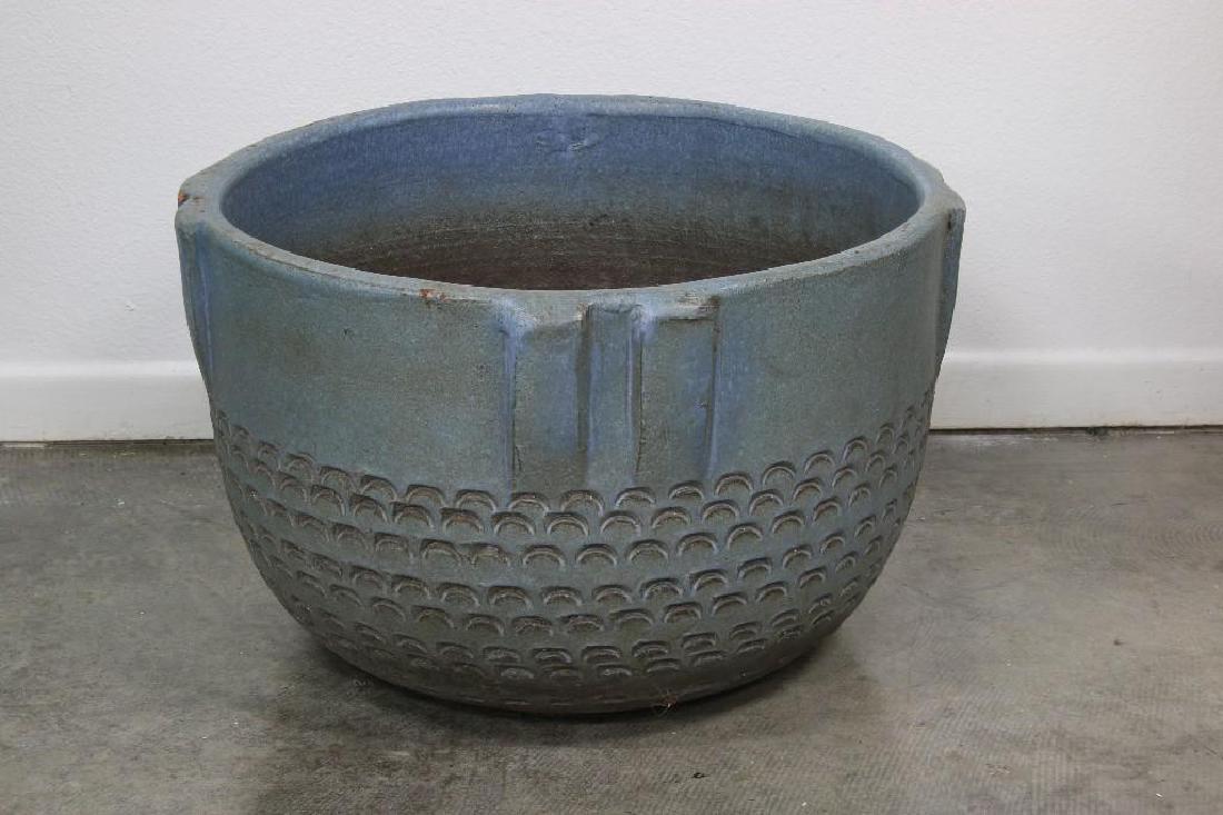 Vintage Bauer 18 Inch Glazed Indian Pot Rising Sun (1 of 3)