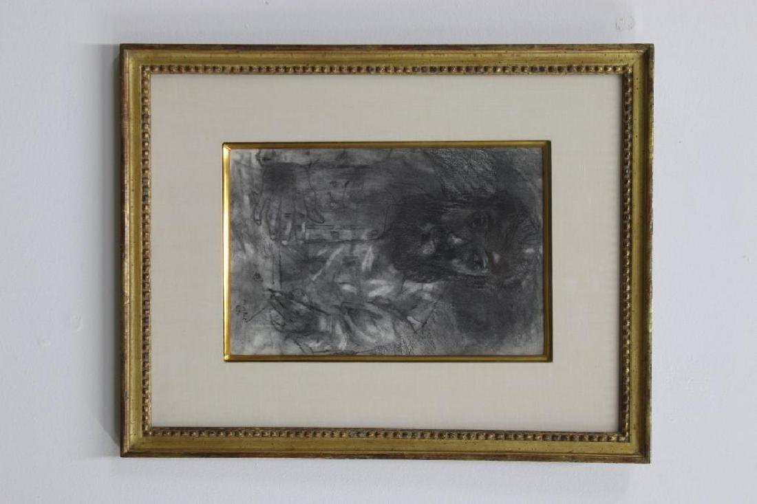 Zero Mostel Broadway Actor Tevye Charcoal Self Portrait (1 of 2)