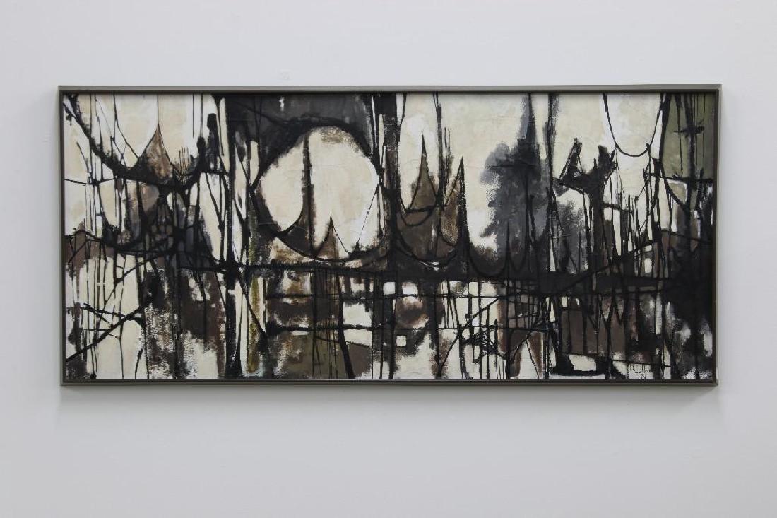Mid Century Modern Abstract Painting Phil Mann 1961 (1 of 4)
