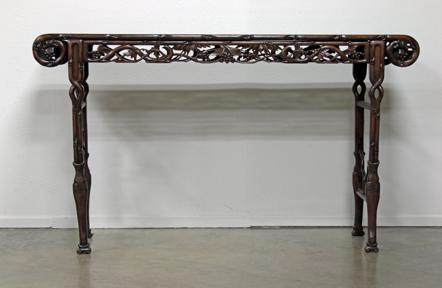 Chinese Hardwood Carved Altar Table Grapevine Motif (1 of 8)