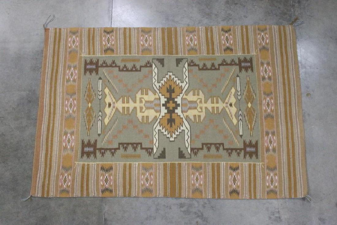 Navajo Hand Loomed Wool Blanke Burntwater Celadon (1 of 2)