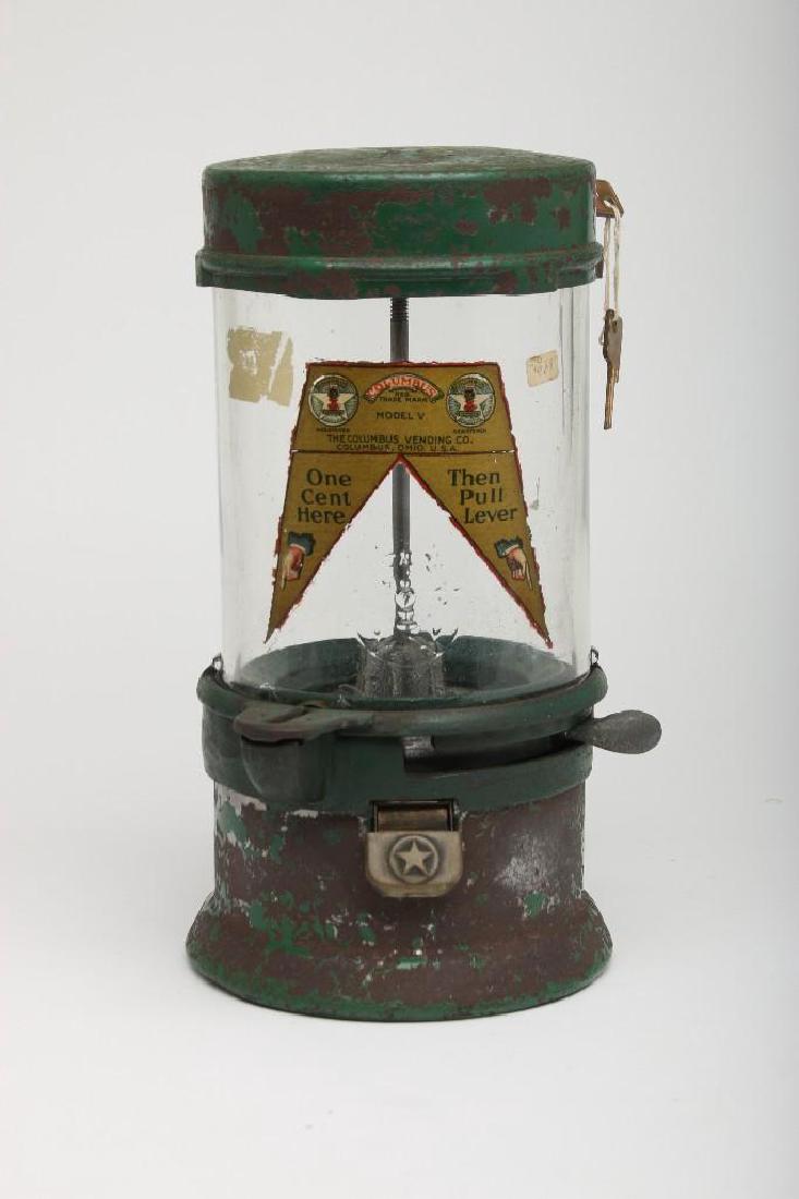 Columbus Cylinder Glass Green Gumball Vending Machine (1 of 4)