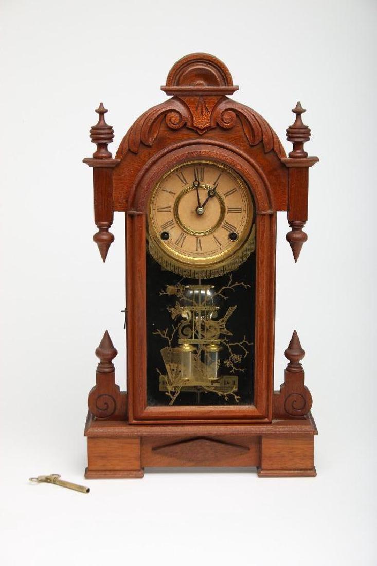 Victorian Eastlake Gingerbread Wooden Case Mantle Clock