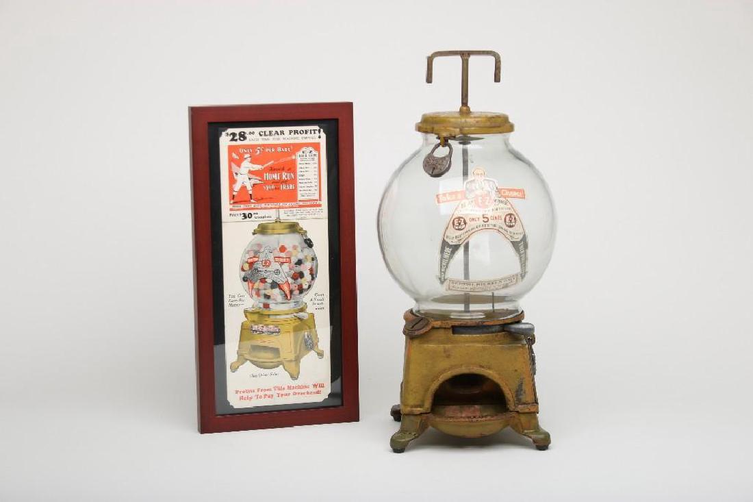 Ad Lee EZ Gumball Machine Nickel 5 Cent Vending + Ad (1 of 5)