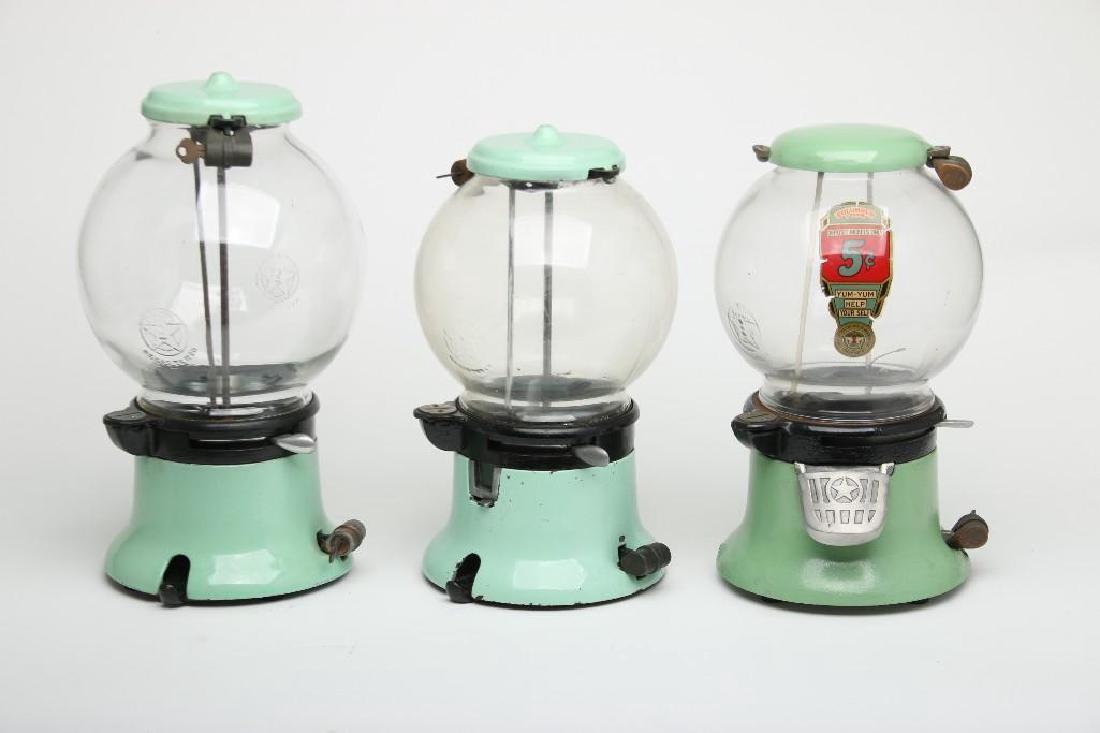 Columbus Penny Gumball Vending Machines Green Lot Three (1 of 2)