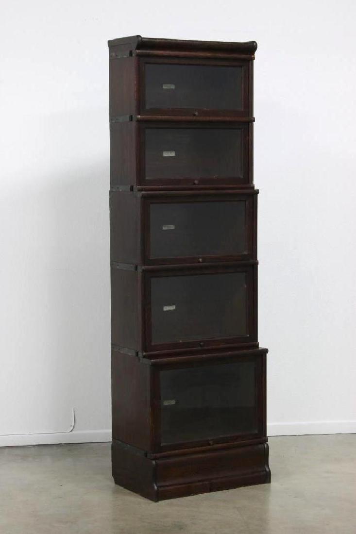 Globe Wernicke Barrister Bookcase Dark Oak 76" Narrow (1 of 3)