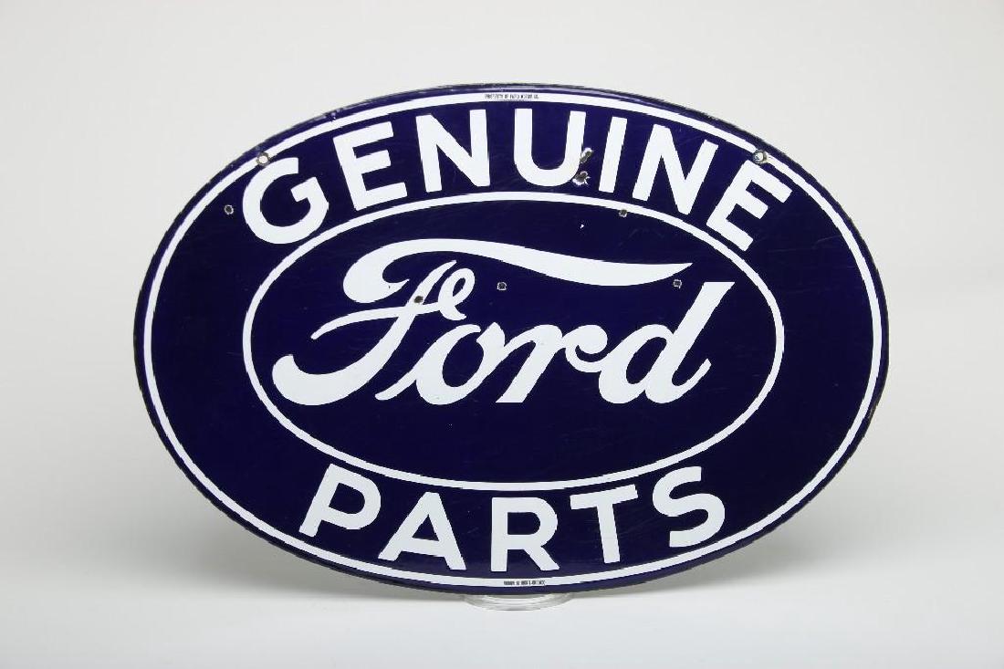Veribrite Ford Dealer Enamel Sign Script Oval Blue (1 of 4)