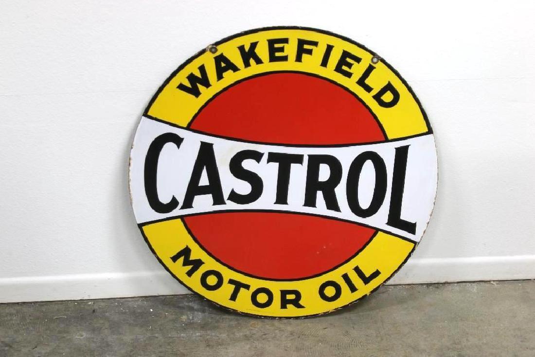 Castrol Wakefield Motor Oil Porcelain Enamel Metal Sign (1 of 2)