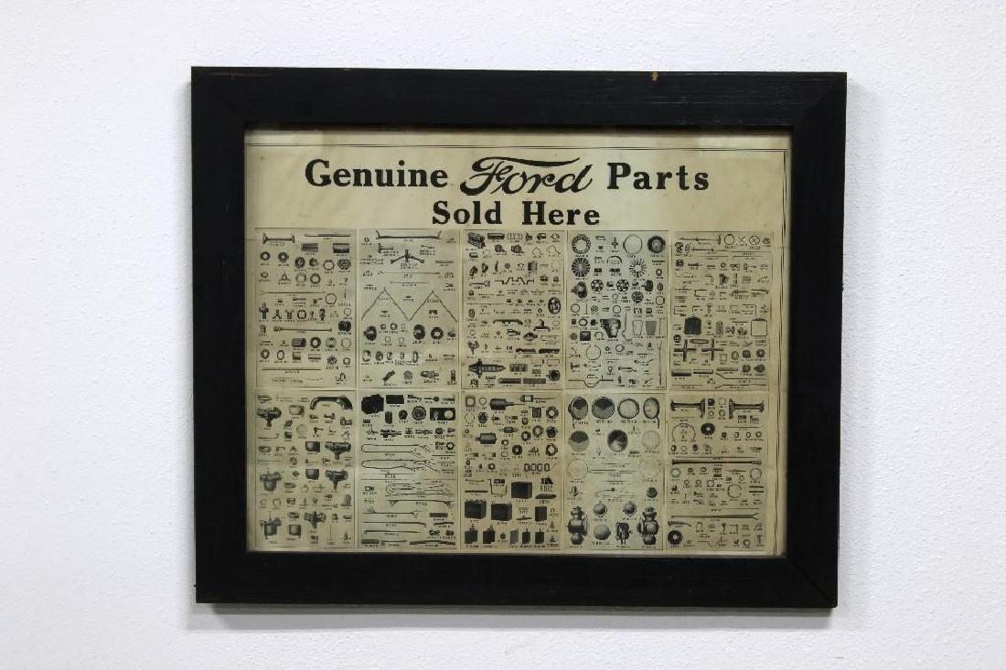 Vintage Illustrated Genuine Ford Parts Sold Here Sign (1 of 2)