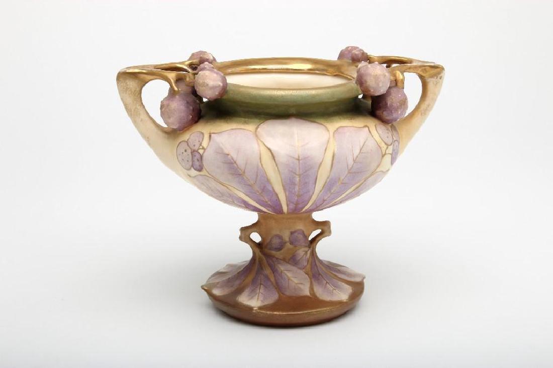 Art Nouveau Amphora Chestnut Double Handle Footed Bowl (1 of 6)