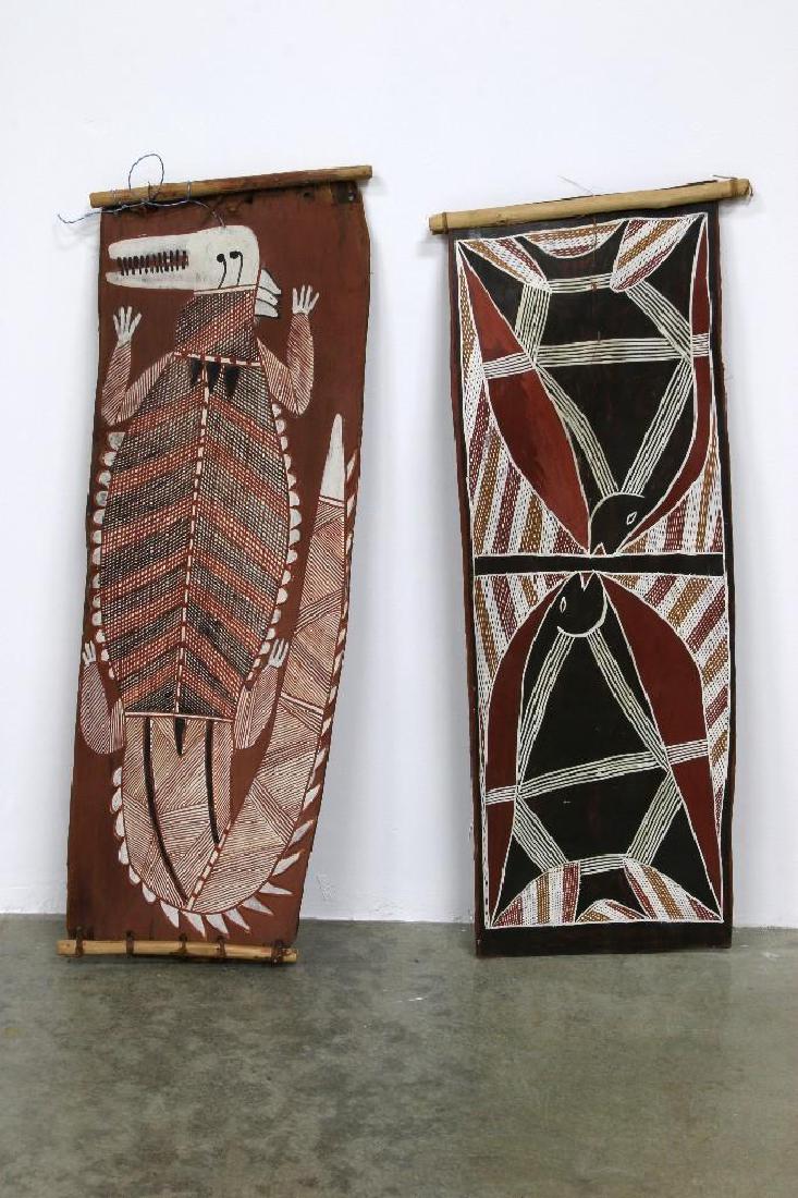 Warramirri Clan Aboriginal Bark Painting Fish Crocodile (1 of 7)