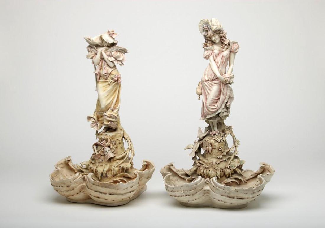 E Stellmacher RStK Art Nouveau Figural Centerpiece Pair (1 of 10)